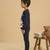 Boys cotton navy blue chilly penguin printed nightsuit
