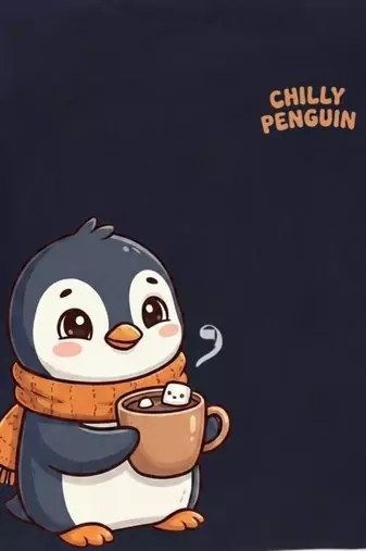 Boys cotton navy blue chilly penguin printed nightsuit