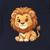 Boys cotton navy blue kawaii baby lion printed nightsuit