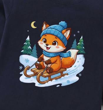 Boys cotton navy blue foxy fun ride printed nightsuit 5