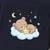 Boys cotton navy blue bedtime bear printed nightsuit