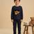 Boys cotton navy blue animal academy printed nightsuit