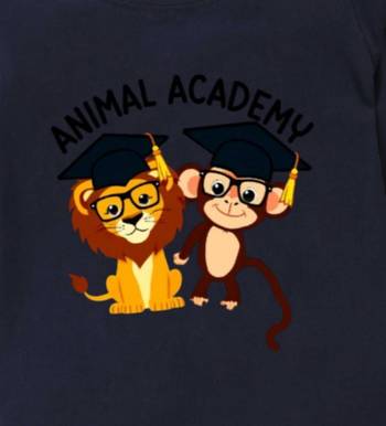 Boys cotton navy blue animal academy printed nightsuit 5