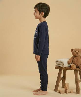 Boys cotton navy blue orbit buddies printed nightsuit 3