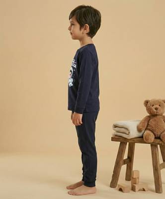 Boys cotton navy blue space explorer printed nightsuit 2