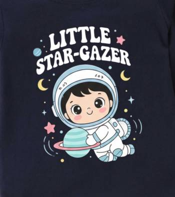Boys cotton navy blue space explorer printed nightsuit 4