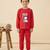 Boys cotton red cuddly winter printed nightsuit