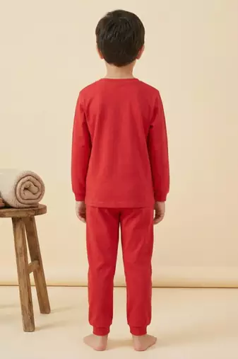 Boys cotton red cute sloth boba printed nightsuit