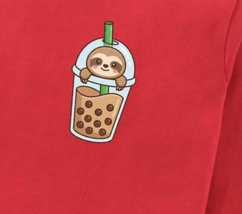 Boys cotton red cute sloth boba printed nightsuit 5