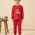 Boys cotton red cozy fox printed nightsuit