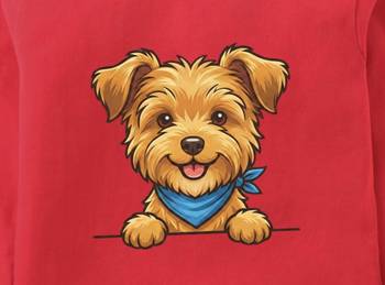 Boys cotton red happy puppy printed nightsuit 5