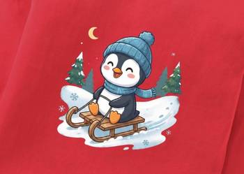Boys cotton red penguin fun ride printed nightsuit 5