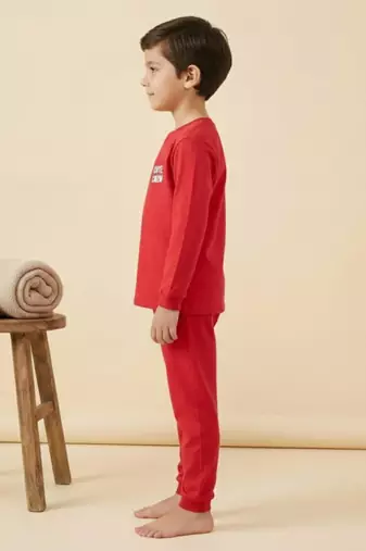 Boys cotton red cute koala crew printed nightsuit