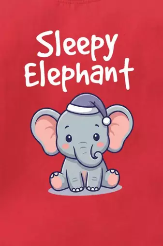Boys cotton red sleepy baby elephant printed nightsuit