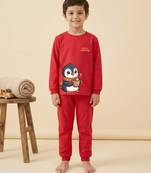 Boys cotton red chilly penguin printed nightsuit