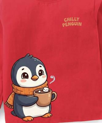 Boys cotton red chilly penguin printed nightsuit 5