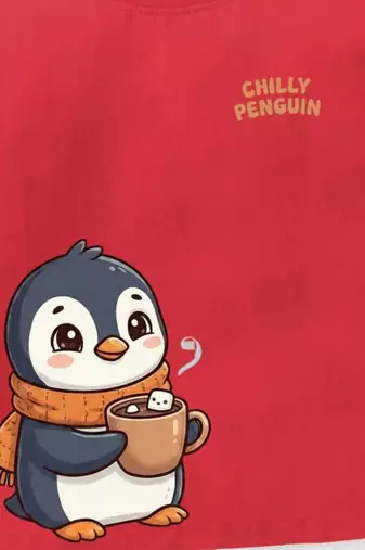 Boys cotton red chilly penguin printed nightsuit