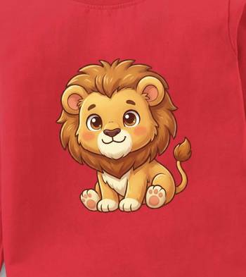 Boys cotton red kawaii baby lion printed nightsuit 5