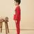 Boys cotton red waving penguin printed nightsuit