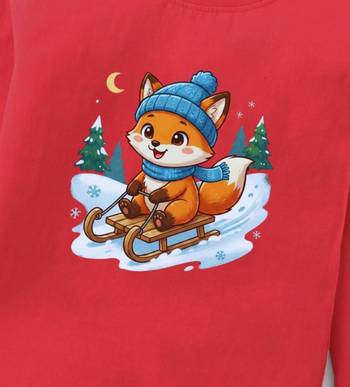 Boys cotton red foxy fun ride printed nightsuit 5