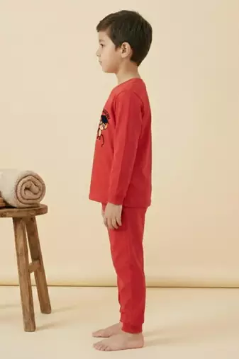 Boys cotton red animal academy printed nightsuit