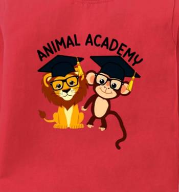 Boys cotton red animal academy printed nightsuit 5