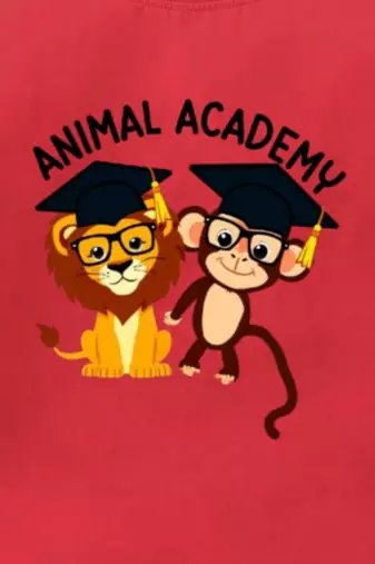 Boys cotton red animal academy printed nightsuit