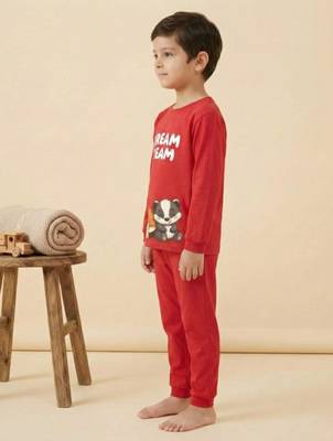 Boys cotton red best friends dream printed nightsuit 3