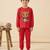 Boys cotton red soccer bear printed nightsuit