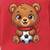 Boys cotton red soccer bear printed nightsuit