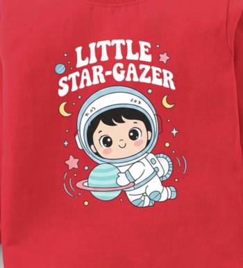 Boys cotton red space explorer printed nightsuit 5