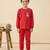 Boys cotton red space raccoon pocket printed nightsuit