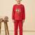 Boys cotton red bubble fox printed nightsuit