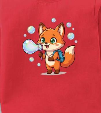 Boys cotton red bubble fox printed nightsuit 5