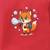 Boys cotton red bubble fox printed nightsuit