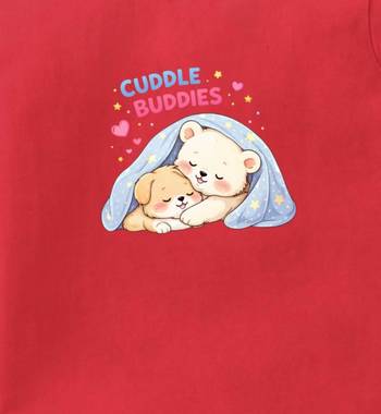 Boys cotton red cuddle buddies printed nightsuit 5