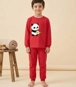 Boys cotton red kind days panda printed nightsuit