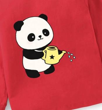 Boys cotton red kind days panda printed nightsuit 5