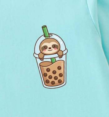 Boys cotton sea green cute sloth boba printed nightsuit 5