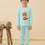 Boys cotton sea green cozy fox printed nightsuit