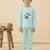 Boys cotton sea green santa fun ride printed nightsuit