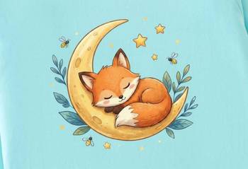 Boys cotton sea green starry night fox printed nightsuit 5