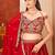 Awesome Red Embroidered Georgette Wedding Wear Lehenga Choli