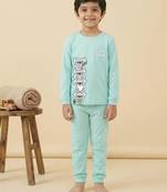 Boys cotton sea green cute koala crew printed nightsuit
