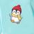Boys cotton sea green waving penguin printed nightsuit