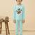 Boys cotton sea green foxy fun ride printed nightsuit