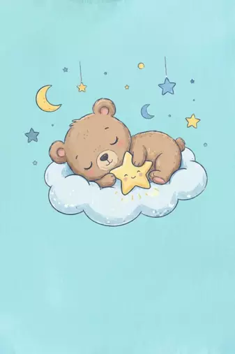 Boys cotton sea green bedtime bear printed nightsuit