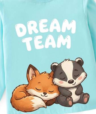 Boys cotton sea green best friends dream printed nightsuit 5