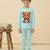Boys cotton sea green soccer bear printed nightsuit