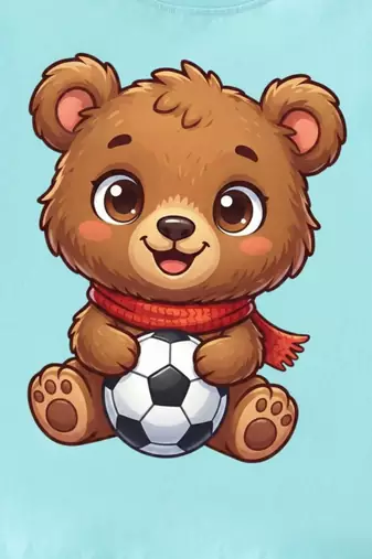 Boys cotton sea green soccer bear printed nightsuit